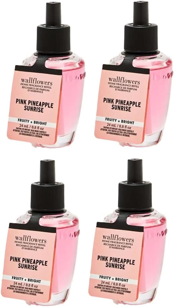WallFlowers Fragrance Refill 0.8 Oz 4 Pack (Pink Pineapple Sunrise)