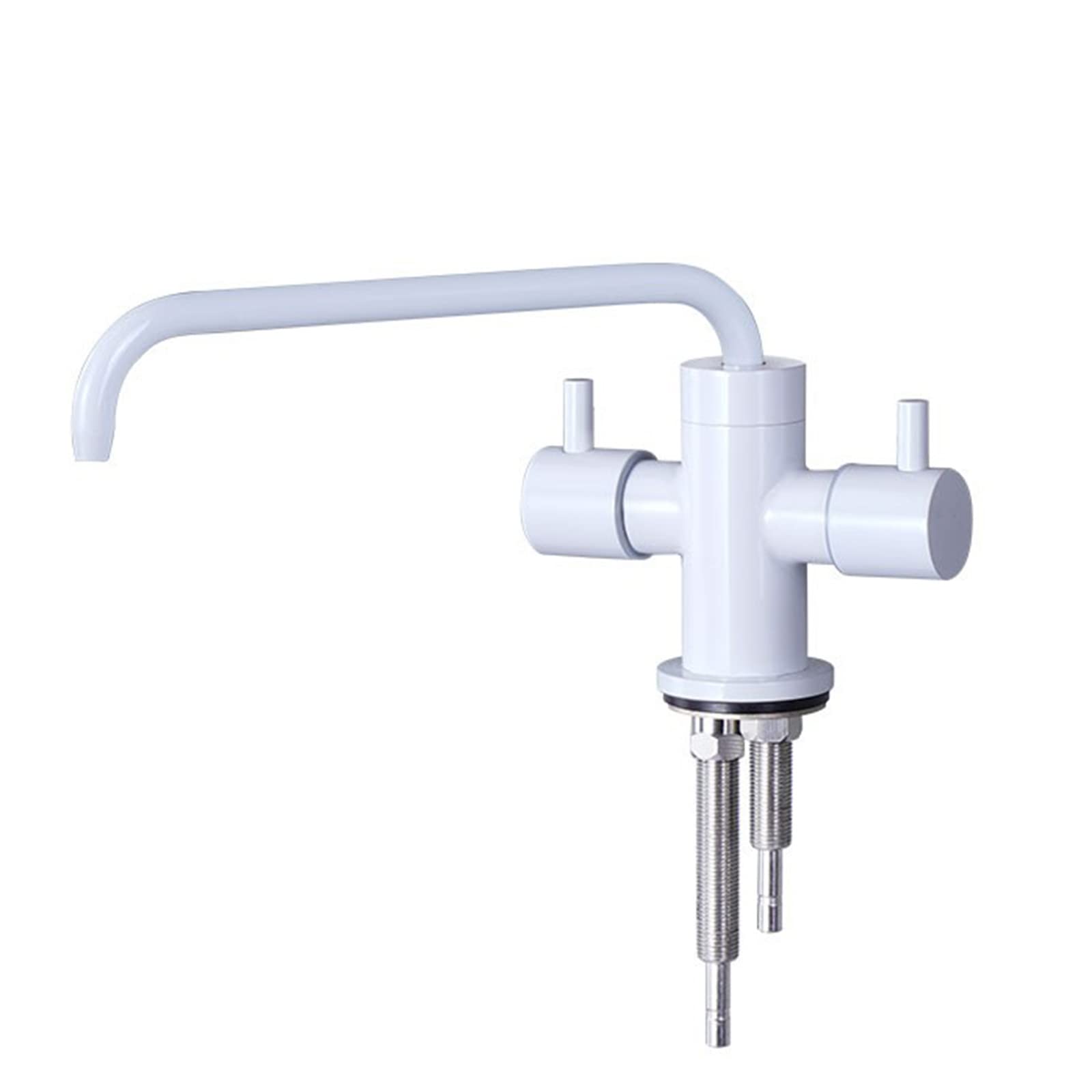 Aycdl White Water Filter Faucet Double Outlet Stainless Steel Single Cold Water Pure Water Faucets-C