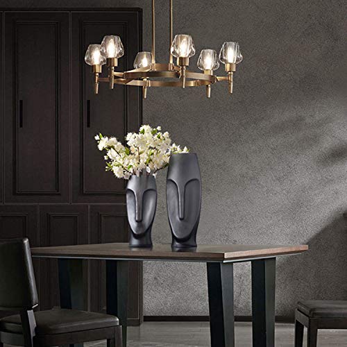 Abstracte Menselijk Gezicht Glazen Vaas Thuiskantoor Woonkamer Tv Aanrecht Vaas Gedroogde Bloemen Simulatie Bloem Decoratie Vaas 47x16cm, 35x15cm, 2 Stuks - Afbeelding 5