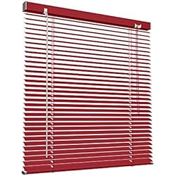 Persianas Martinez Victoria M. Persiana de Aluminio, Veneciana Fijación sin Taladrar, Incluye Clips de Sujeción Klemmfix, 150 x 130 cm, Burdeos