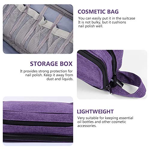 Lurrose Estojo de Esmalte de Unha Bolsa de Cosméticos Bolsa de Maquiagem Escovas Recipiente de Armaz