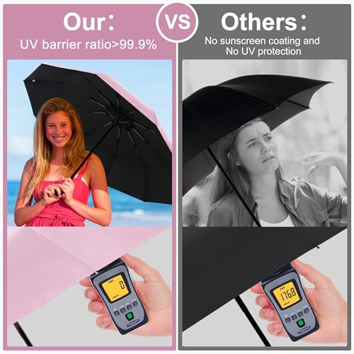 Image of UV Protection Umbrella for Rain and Sun - UPF 50+ Windproof, Portable, Travel, Compact, Automatic Open Close for Men and Women