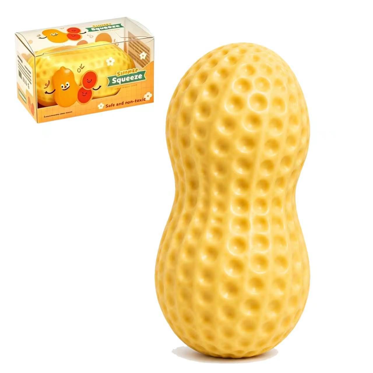 Crunchy Squishy ASMR Bead Filled Fidget Toy, Peanut Shape Sensory Squeeze Toy, Soft Moldable Silicone Stress Toy, Satisfying Crunchy Sound Fidget for Office, Travel & Party Favors
