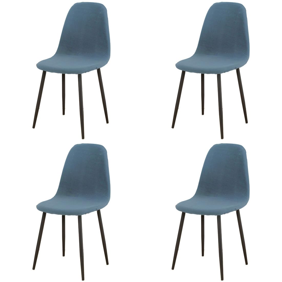 Shiningirl 4 Pack Spandex Mid Century Modern Shell Chair Covers Reusable Armless Dining Seat Chair Covers for Kitchen Home Bar Hotel Party Banquet