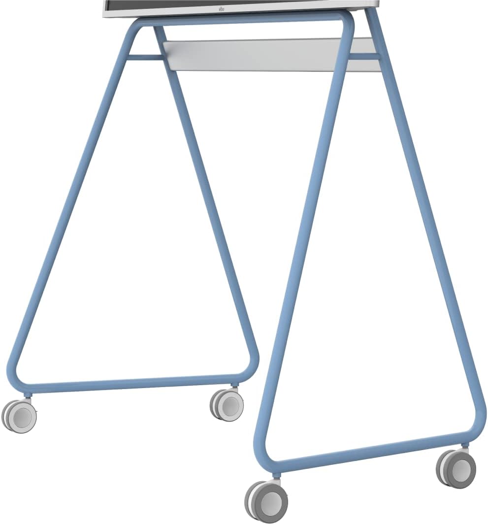 Vibe 55'' Interactive Whiteboard Portable Stand, Four Lockable Wheels, Sleek Design for The Modern Office or Classroom (Blue)