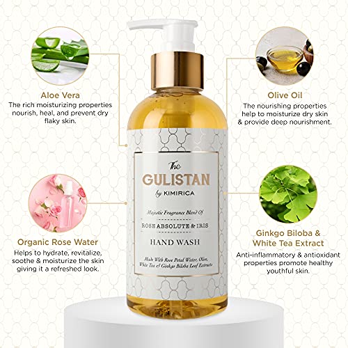 Image of Kimirica The Gulistan Hand Wash, 100% Vegan and Paraben Free with Goodness of Rose Water, Shea, White Tea and Ginkgo Biloba, (Rose Absolute, 300ml)