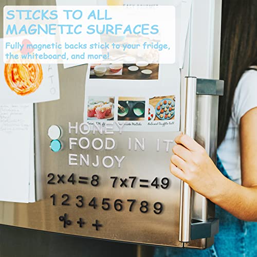 Magnetic Alphabet Letters and Numerals for Refrigerator/White Board - 117 Pieces (Black)