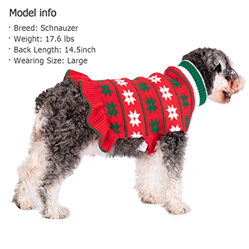 Kyeese Christmas Dog Sweater Dress For Small Dogs Turtleneck Dogs Pullover Knit With Leash Hole Fall Winter Warm For Fall Winter #TOP5