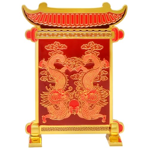 Estatua Feng Shui Dragón Doble para Escritorio Decorativo