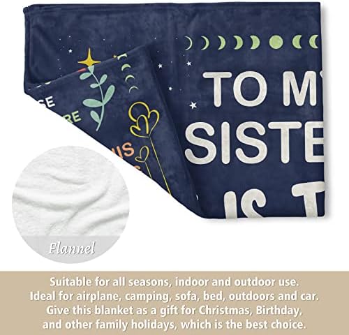 Sister Birthday Gifts, Flannel Blanket Gifts for Sister, Sister Gifts from Sister, Sister Christmas Wedding Graduation Gifts, Presents for Besties Best-Friends Women Girls