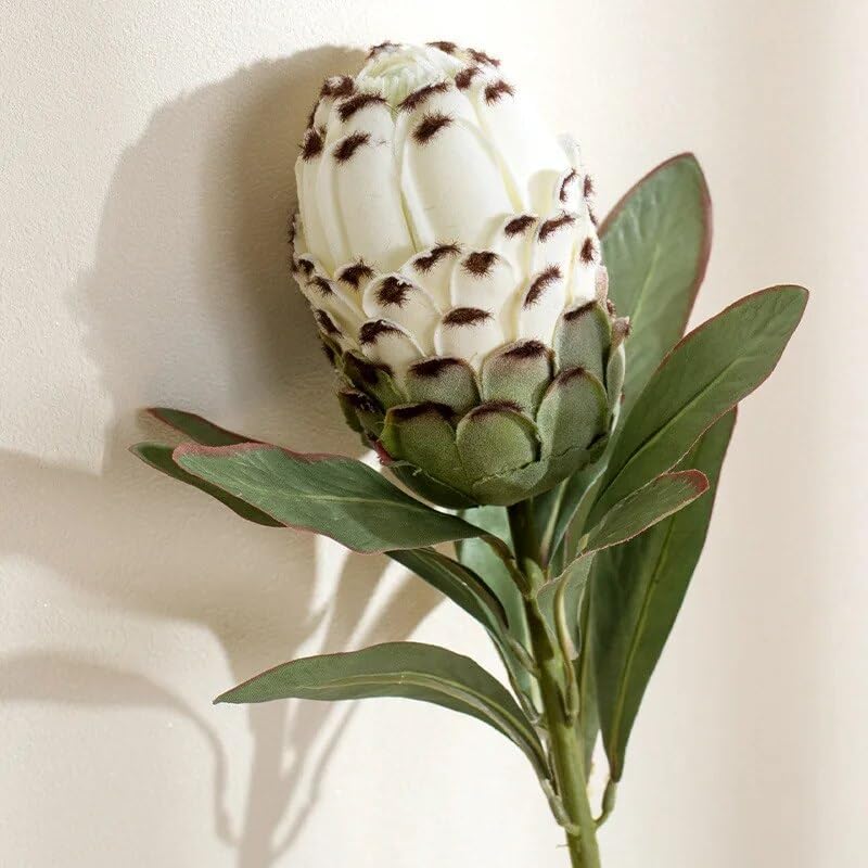 Miniatura 2 de EdricShop - Protea artificial y seca grande artificial de seda Cynaroides flores de plástico para decoración de boda, corona, plantas falsas flores