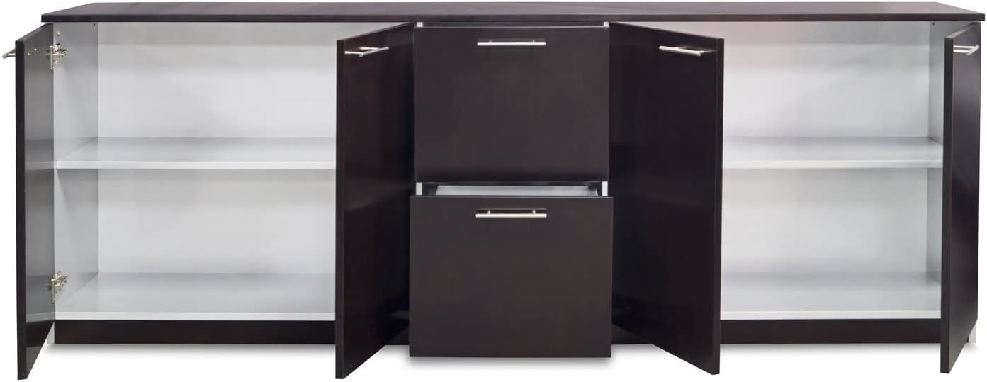 Zuri Furniture Reagan Modern Polished Cabinet Credenza - Dark