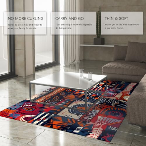 Tapis antidérapant facile à nettoyer pour salon rustique - 4