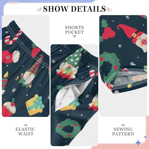 Gnome Gingerbread Boys Long Pants Soft Trousers Elastic Waist Kids Lounge Bottoms with Pockets S-XL4