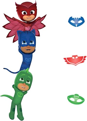 RoomMates RMK3940GM PJ Masks Superheroes - Calcomanías de pared gigantes para despegar y pegar