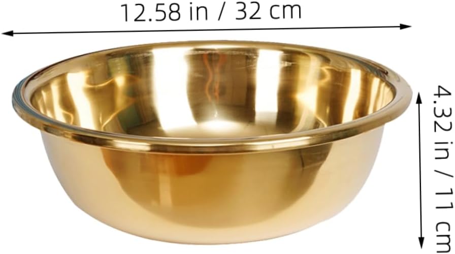 Stainless Steel Salad Bowl Large Kitchen Basin for Vegetable Cleaner Fruit Mixing Bowl