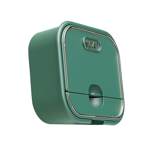 INOOMP Draining Wall Mounted Soap Box with Lid No Punch