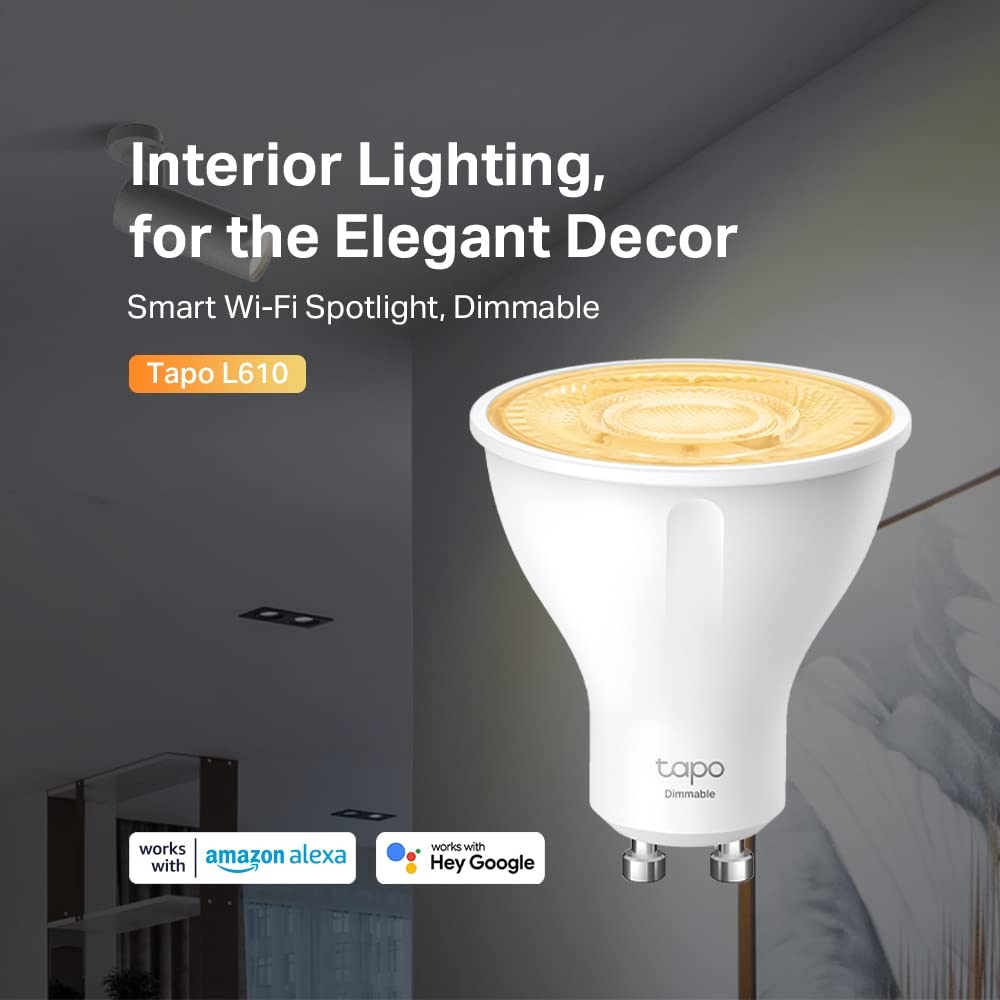 TP-Link Tapo L510E slimme wifi-gloeilamp E27, dimbaar 8,7 W, geen hub nodig, compatibel met Alexa, Google Assistant, afwezigheidsmodus, tapo-app, energiebesparend
