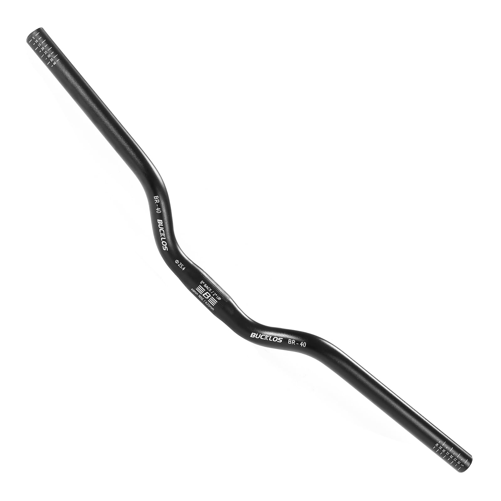 AEYINO Mountain Bike MTB Handlebars 25.4mm - 20/40/60/80/100mm Rise MTB Aluminum Alloy Handlebar - 720/620mm Extra Long Bicycle Riser HandleBars for E-Bike Folding Bike Downhill Racing. โ image 1