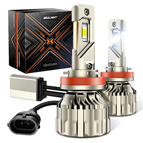 SEALIGHT H11 LED Bulbs 110W 28000LM, 800% Brightness H9 H8 Halogen Replacement Bulbs, 6500K Cool White H11 LED Lights, Plug and Play, IP68, Pack of 2