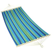 Hamac Double En Coton 320 G/m² - Kit De Fixation Inclus Pour Jardin, Camping Ou Balcon