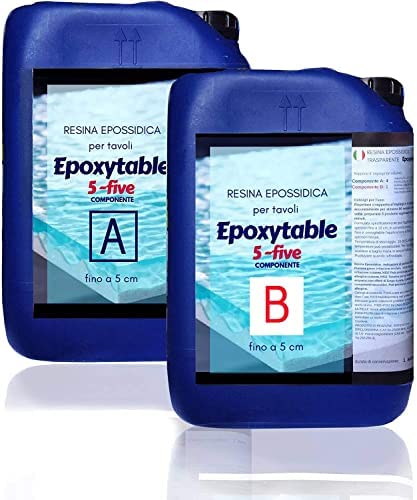 4,65 Kg Epoxy Resin Epoxytable Five Ideal for creating River Table, Furniture, Clear Casting, Countertops 5 cm, Jewellery and Artistic Creations, Non-toxic Certified, Technical Assistance in English