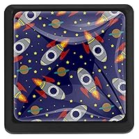 3 Pack Square Cabinet Handles and Knobs Drawer Furniture Pulls with Screws Rockets Space