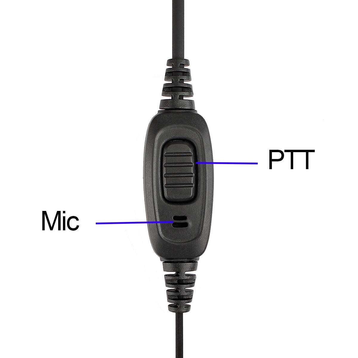 Retevis Estuche de 10 auriculares de radio bidireccional con micrófono de un solo cable para RT22 RT21 RT68 RT68H H777 H777H RT86A RT86S, compatible con Pxton Baofeng BF-888S BF-T26 Kenwood Walkie