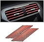 20 Pieces Car Air Conditioner Decoration Strip for Vent Outlet, Universal Waterproof Bendable Air Vent Outlet Trim Decoration, Suitable for Most Air Vent Outlet, Car Interior Accessories (Red)