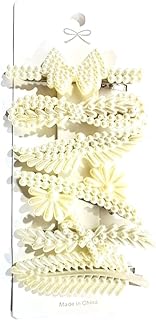 مشبك شعر – لتصفيف وتقسيم الشعر للنساء، مشبك صالون احترافي لتصفيف الشعر، عبوة من 6 قطع، لون أبيض (أشكال مختلفة)