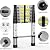 BOWEITI 8.5FT Telescoping Ladder, Portable Aluminum Extension Ladder w/Stabilizers, Lightweight Compact Telescopic Ladder 330lbs Capacity, Extension Ladder for Home, Outdoor (8.5FT,Silvery)