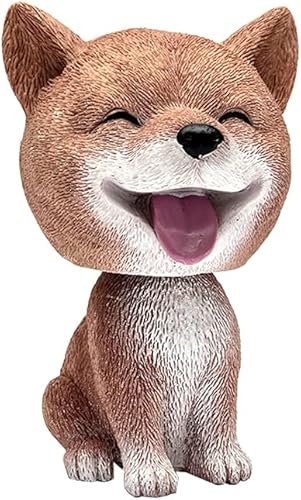 BobbleHead - Perros hechos a mano con memoria de la infancia para automóvil, decoración de vehículos, cabeza mecedora hecha de resina natural