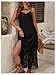 Verdusa Women's Western Fringe Dress Vintage Deep V Neck Maxi Cowgirl Dresses Black Medium