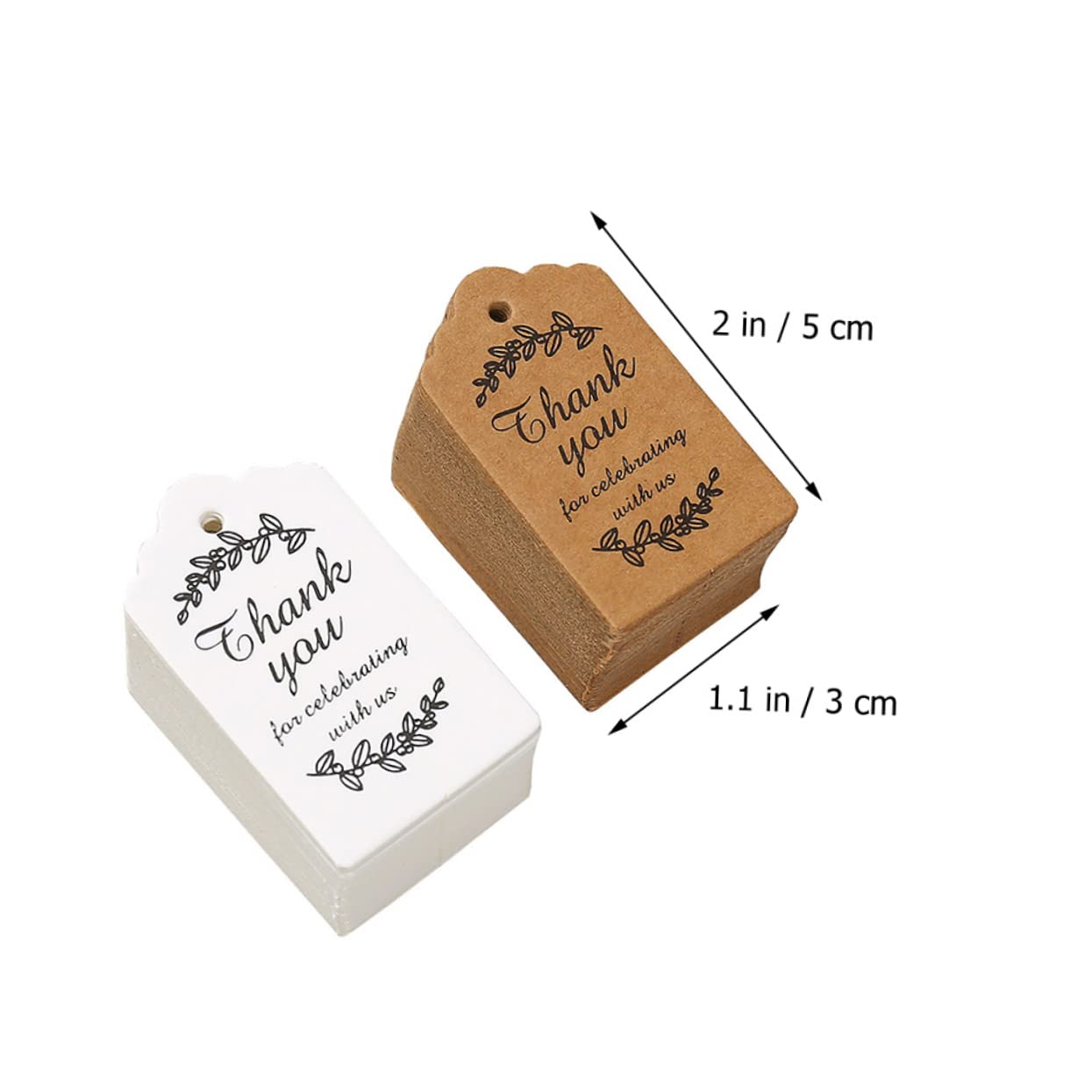 VALICLUD 4 Sätze Tags Aus Papier Mit Schnur Geschenkanhänger Für Partys Bastelprojekte Und Geschäftsbedarf Braune Weiße 200 Stück * 4