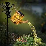 Solar Fairy Kettle Light,Solar Fairy Decorative Pile Light With Watering Can Decorative Metal Outdoor Decorations,IP65 waterproof chandelier landscape lamp,Suitable for Courtyard,Path,Lawn,Terrace
