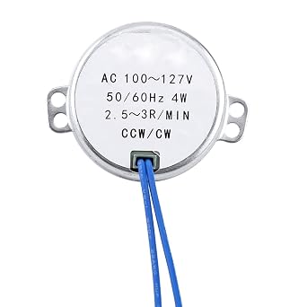 Synchronous Motor, AC 100V-127V, 4W, 50/60Hz, 2.5-3 RPM, 4 Sizes, 1 Piece