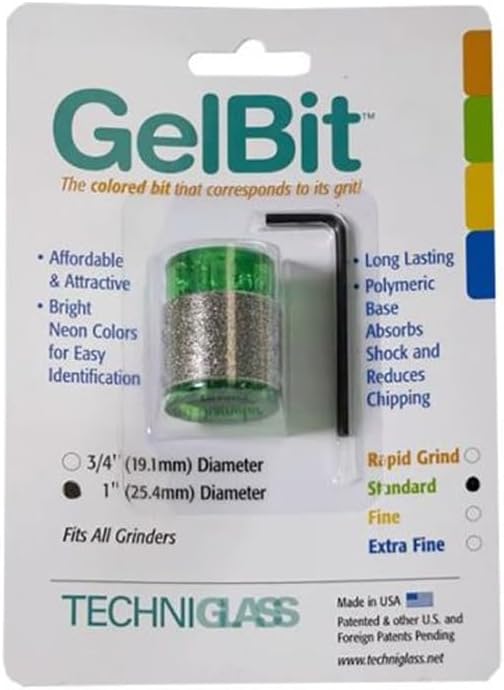 1" Techniglass Diamond GelBit Grinder Bit Standard 100/120 Grit