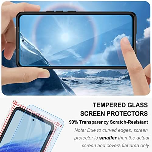 TesRank Phone Case for Samsung Galaxy A53 5G Case + 2 Packs Tempered Glass Screen Protector, Soft TPU Cover [Carbon Fiber Texture] [Shock Absorption] Phone Cover for Samsung Galaxy A53 5G-Black