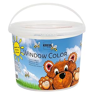 KREUL 40151 – Window Color Power Pack Bär, für kleine und große Kreative, 7 x 125 ml Fensterfarben, 125 ml Konturenfarbe…