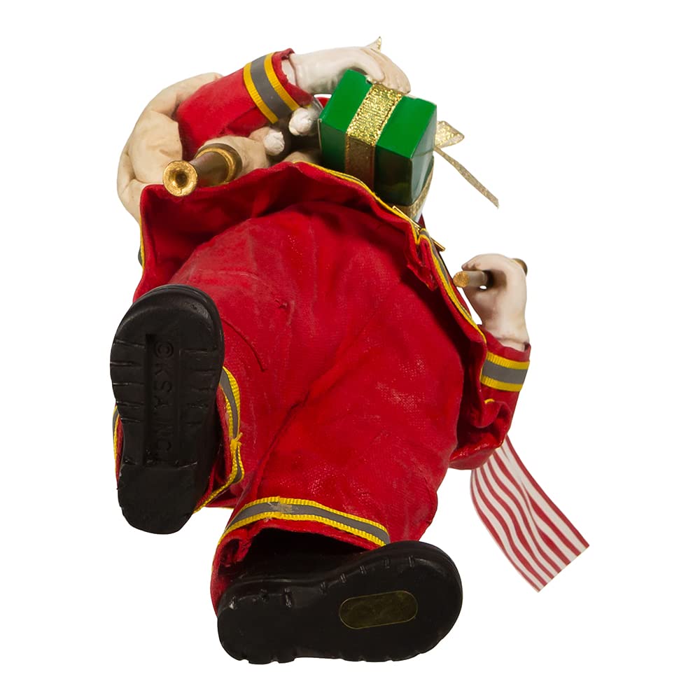 Kurt S. Adler Babbo Natale Pompiere Con Cane Dalmata - Decorazione Natalizia 10,5 Pollici (26,5 Cm)