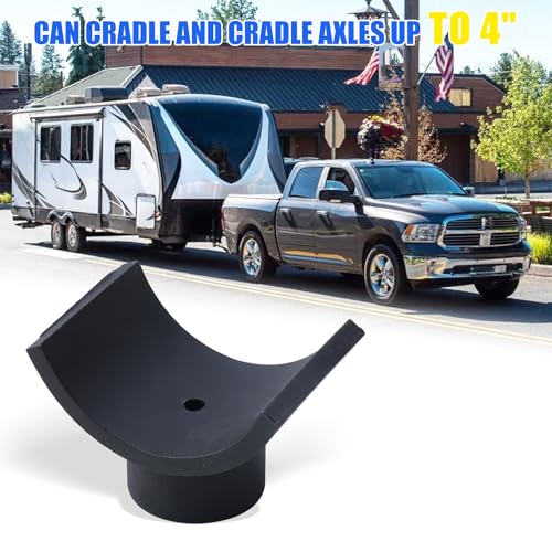 Image of 4 inch Bottle Jack Adapter - Jack Accessories for 4 Inch Axle Tube - Black Lifting Axles Saddle Made of Steel