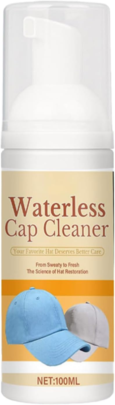 Hat Cleaning Kit – 100ml Quick Drying Waterless Cleaning Supplies | Sweat Stain Remover Hat Foam Cleaner | For Beanie Bonnet Bag Home Bedroom Living Room Washroom Hotel Travel Daily Camping Outdoor