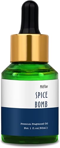 MitFlor - Aceite aromático de bomba de especias, aceite perfumado individual de gran tamaño de grado prémium para fabricación de jabón y velas,