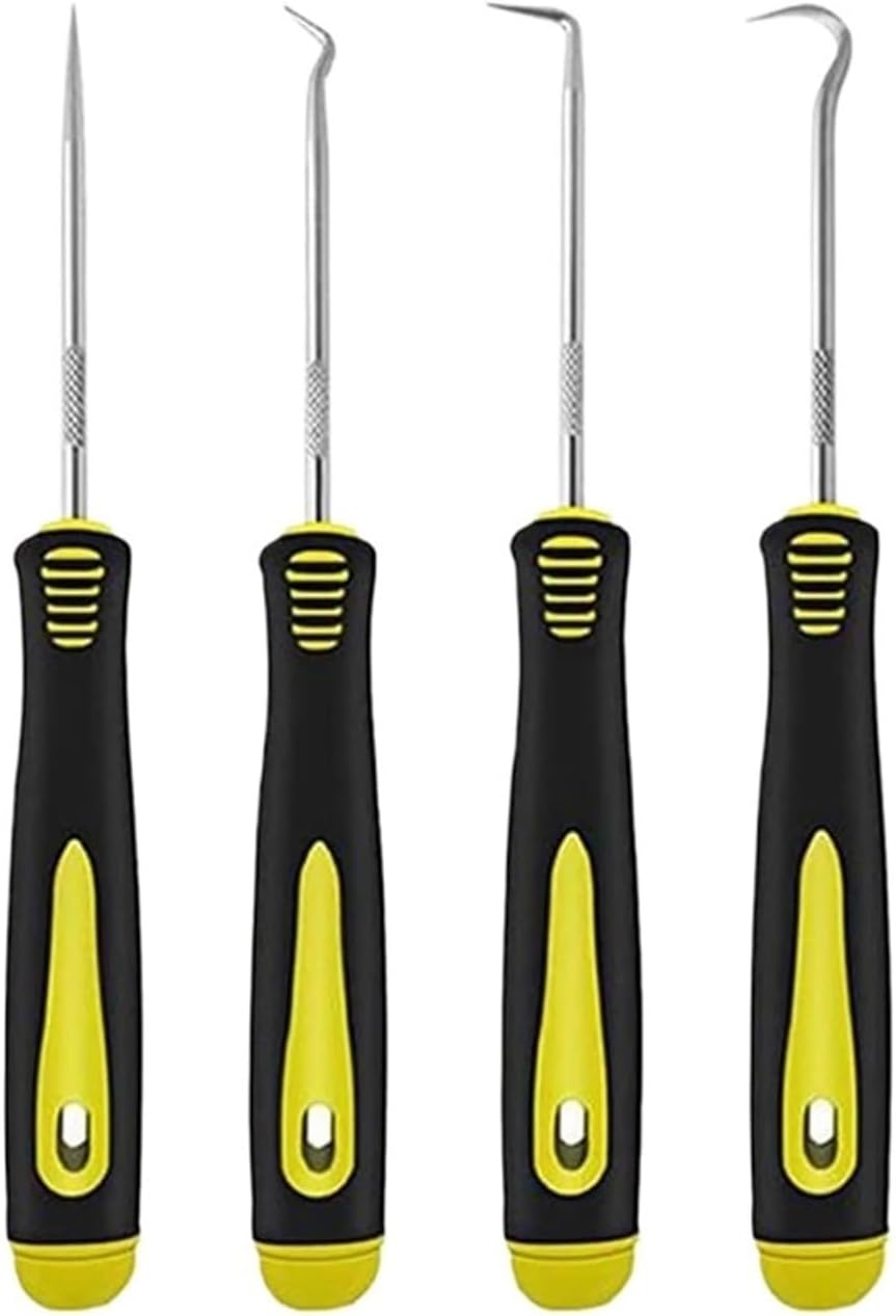 4PCs Car Long Hook Gasket Puller Removing Repair Tools Screwdriver Set Car Oil Seal O-Ring Seal Auto Disassembly Accessories(Green)