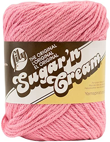 Lily Sugar'N Cream Yarn, 6 Pack, Rose Pink 6 Count - Image 2