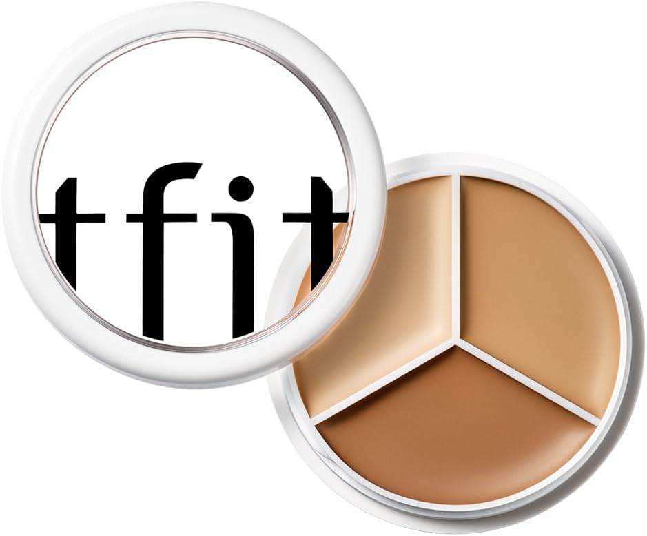 TFIT Cover Up Pro Concealer Palette - 3-in-1 Full Coverage Color Correcting Cream for Dark Circles, Spots, Puffiness (01 Neutral, 15g)