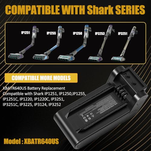 Image of XBATR640US Replacement Battery Compatible with Shark IP1251, IP1250, IP1255, IP1251C, IP1220, IP1220C, IP3251, IP3251C, IP3225, IP3124, IP3252 Models (Gray)