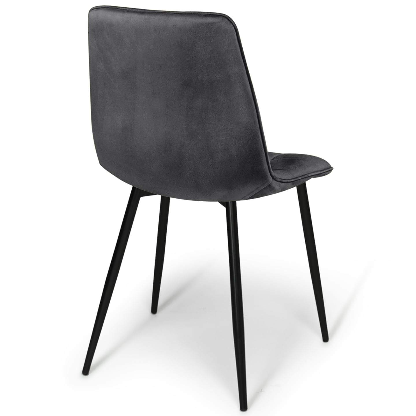 IDMarket - Juego de 6 sillas Mila de terciopelo gris oscuro para comedor