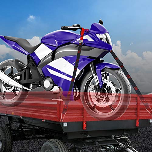 Bz Soft Loop Tie Down Straps(2Pack) 1200Lbs Lashing Capacity 1.8 Metros -For Securing Atv Utv Motorcycles Scooters Dirt Bikes Lawn Garden Equipment,Cargo Straps,Moving Appliances,Bike,Boat #TOP4