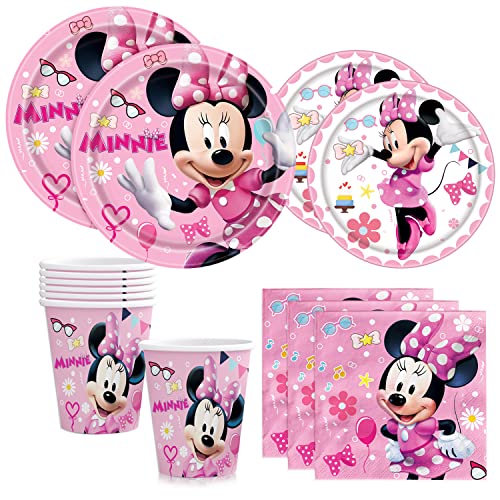 Minnie compleanno, 68 pcs Set Articoli Per Feste Minnie Per...